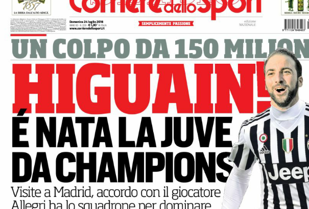 Serie A: Für 94,7 Mio Euro wechselt Higuaín wohl zu Juventus Turin