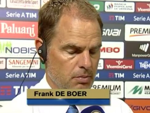 Wenn neue Trainer bereits zum Saisonstart hinterfragt werden (müssen): Frank de Boer von Inter Mailand steht nach dem 0:2 gegen Chievo Verona gleich unter Beschuss