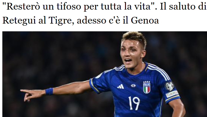 Calcio al dente: Italiens Nationalspieler Mateo Retegui wechselt von Tigre zum CFC Genua!